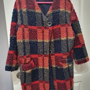 Plaid Sherpa Women's Coat